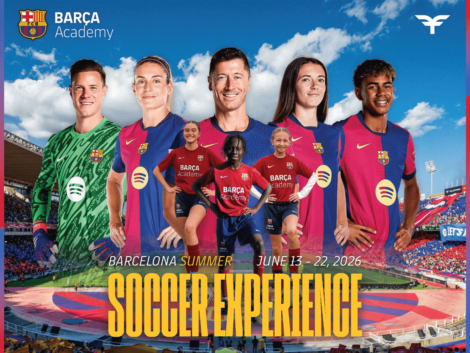 Barcelona soccer camp promotional poster.